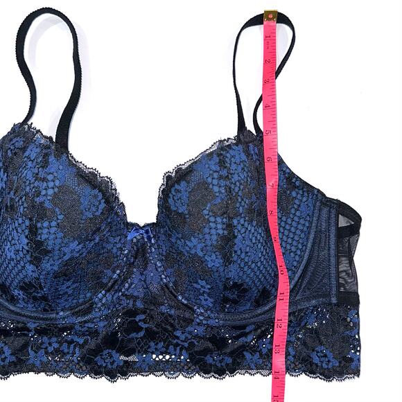 Adore Me Black Navy Lace Pacchi Contour Demi Longline Bra Size 38DD - Picture 15 of 15
